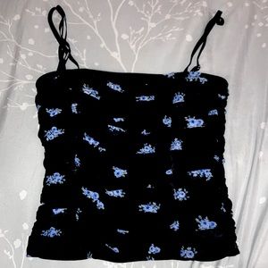 A good fitted flower black blouse